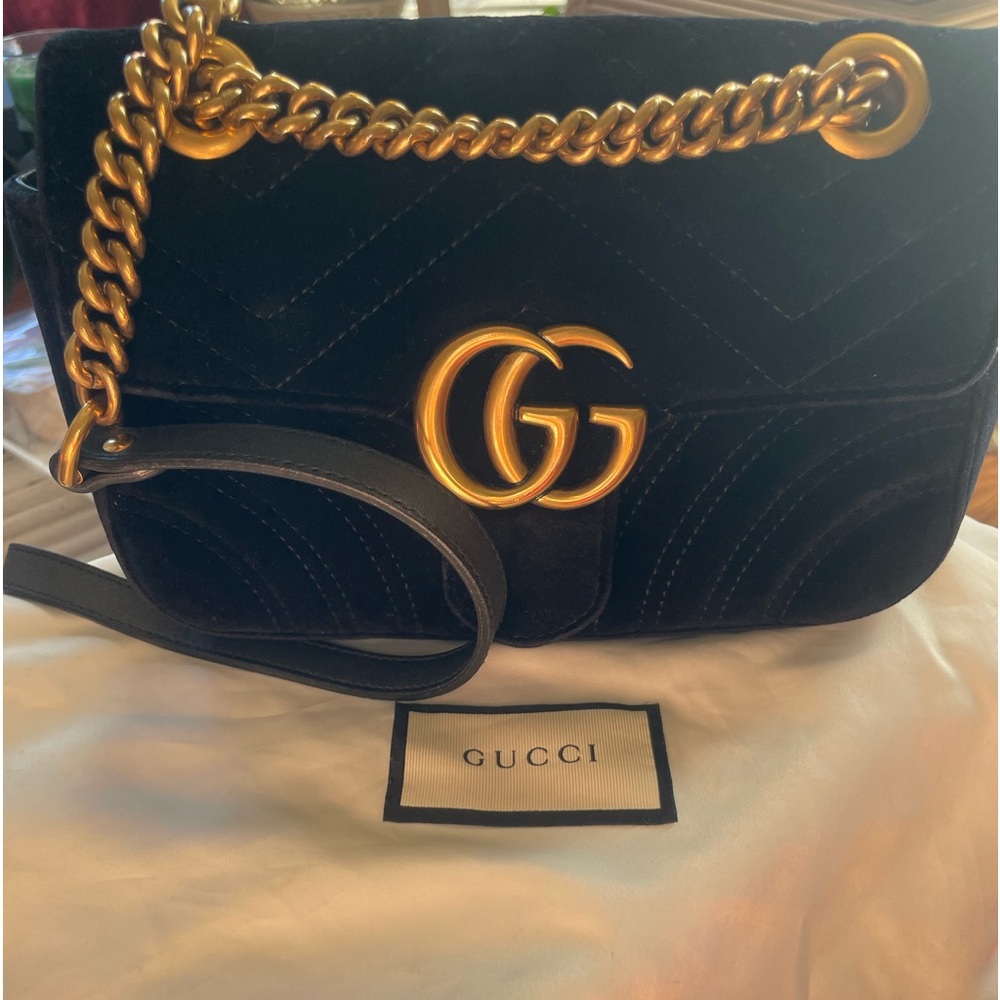 Gucci marmont matelasse in suede